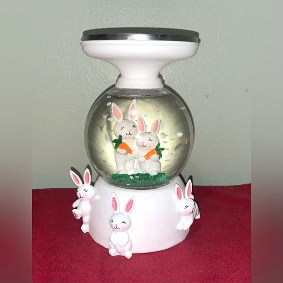Bath & Body Works BUNNY WATER GLOBE THREE WICK CANDLE HOLDER - Picture 3 of 4